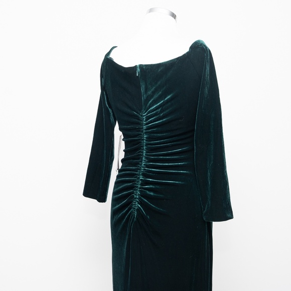 Xscape - Velvet Off The Shoulder Split Neck Long Sleeve Pleated Front Gathered B - Picture 12 of 13